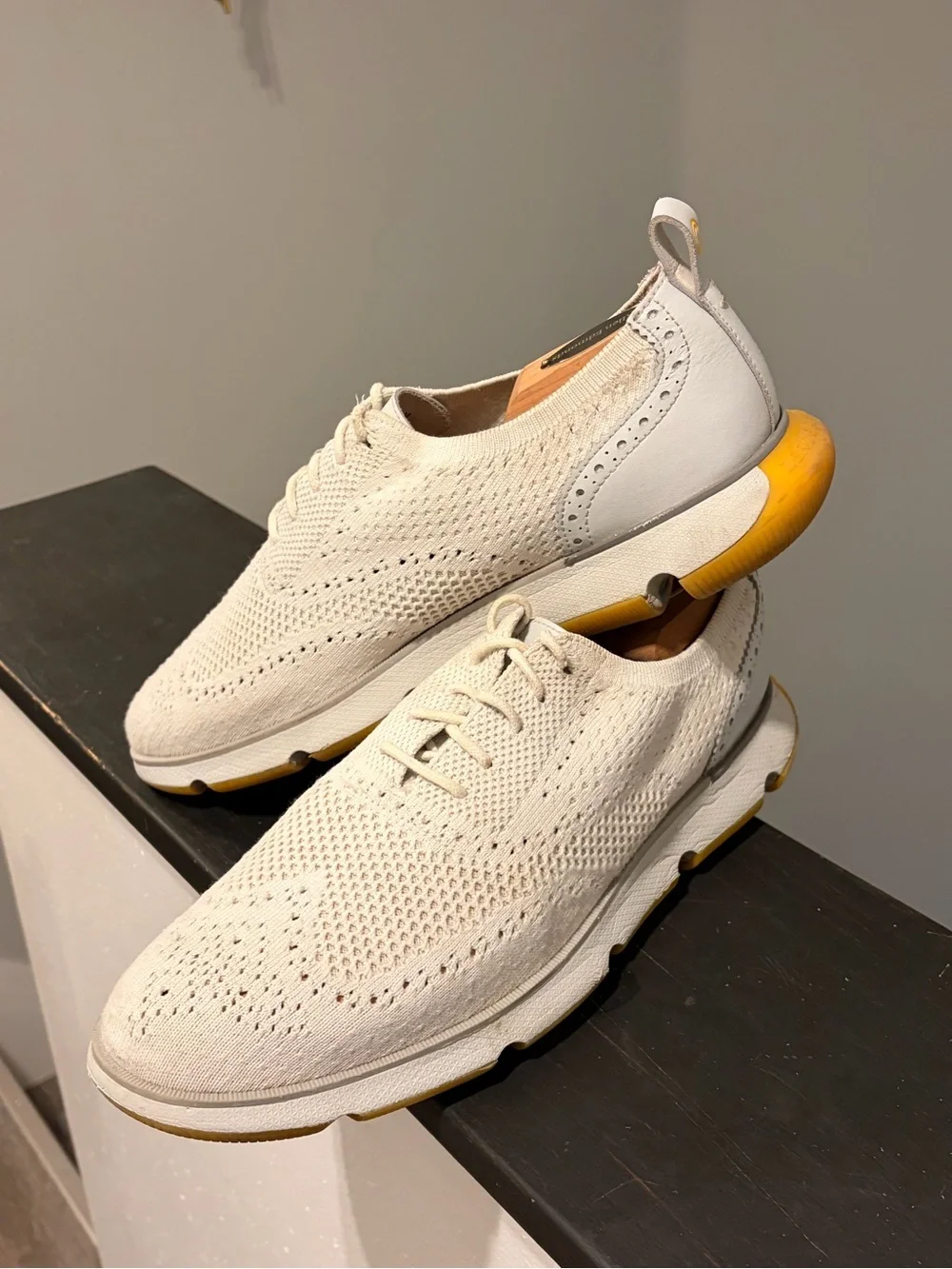 Cole Haan Knit Wingtip Oxford in Cream